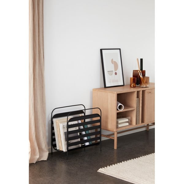 Carry fekete fém újságtartó állvány - Hübsch-image-1