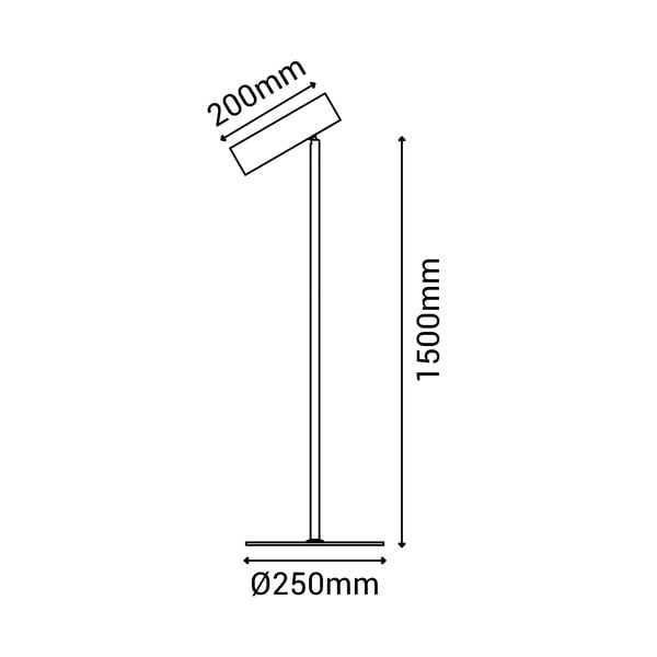 Milan fekete állólámpa, magasság 150 cm - SULION-image-4