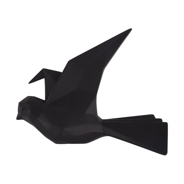 Fekete madár alakú fali fogas, szélesség 25 cm - PT LIVING