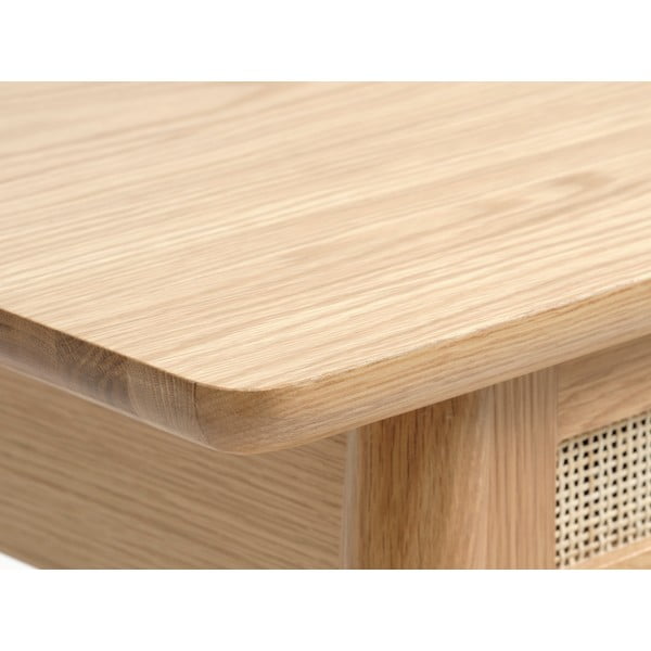 Natúr színű konzolasztal tölgyfa dekoros asztallappal 40x110 cm Barrali – Unique Furniture-image-4