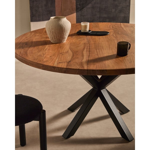 Étkezőasztal akácfa asztallappal ø 150 cm Argo – Kave Home-image-2