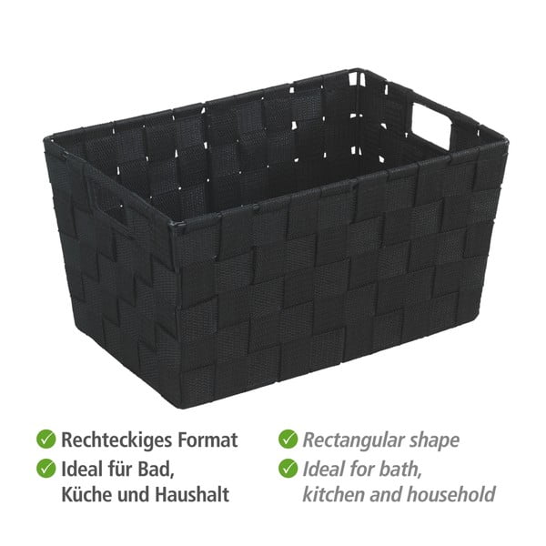 Adria feket tárolókosár, 20 x 30 cm - Wenko-image-2