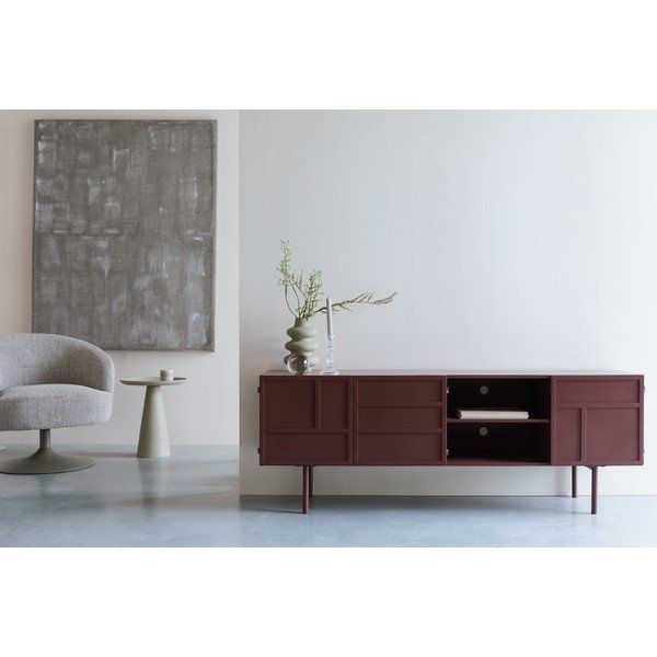 Piros fém TV-állvány 160x58x36 cm Davis – White Label-image-4
