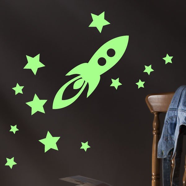 Fanastick Rocket and Stars sötétben világító matrica - Ambiance-image-1