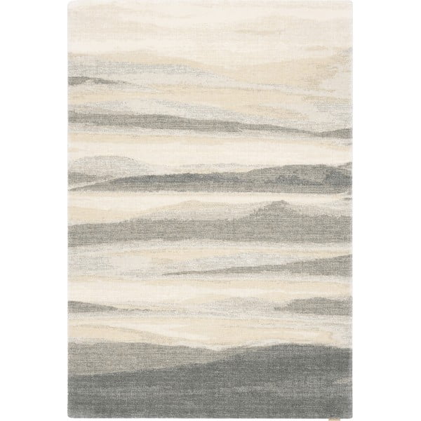 Szürke-bézs gyapjú szőnyeg 133x190 cm Elidu – Agnella