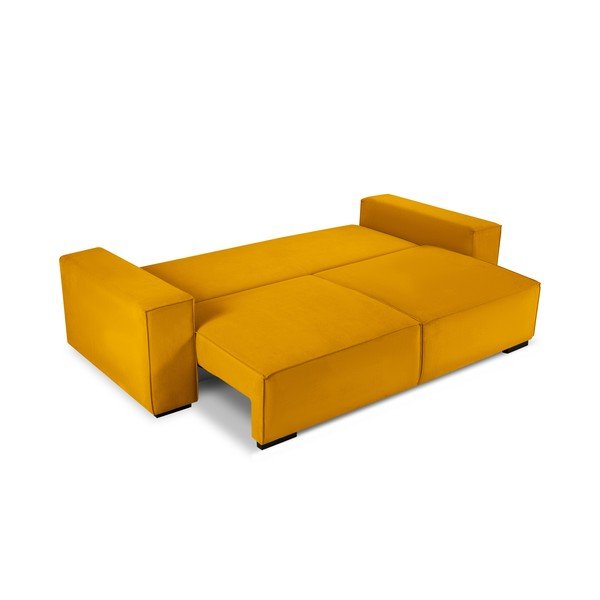 Azalea sárga kordbársony kinyitható kanapé - Mazzini Sofas-image-3