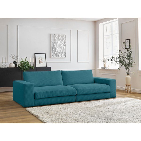 Kék kordbársony kanapé 274 cm Leonard – Bobochic Paris-image-1