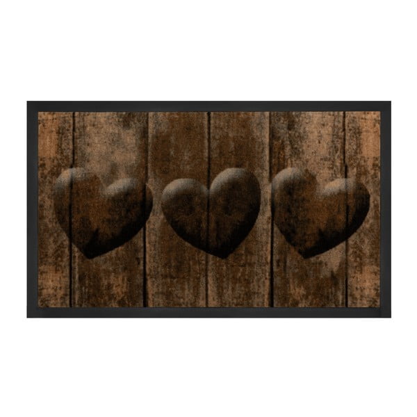 Heart barna lábtörlő, 45 x 75 cm - Hanse Home