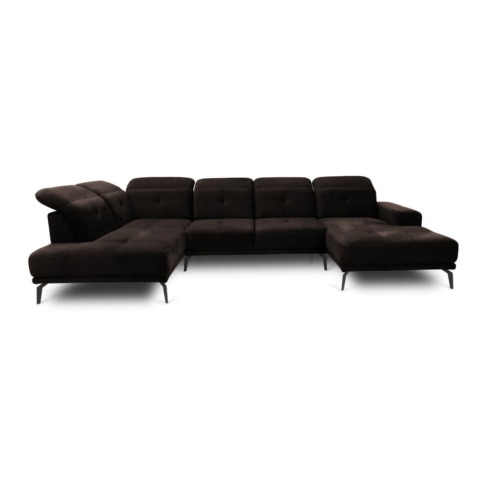 Sötétbarna sarokkanapé (bal oldali-U alakú) Bretan  ELTAP