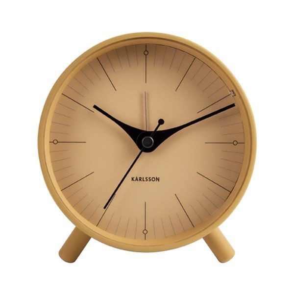 Index mustársárga fém ébresztőóra, ø 11 cm - Karlsson-image-2