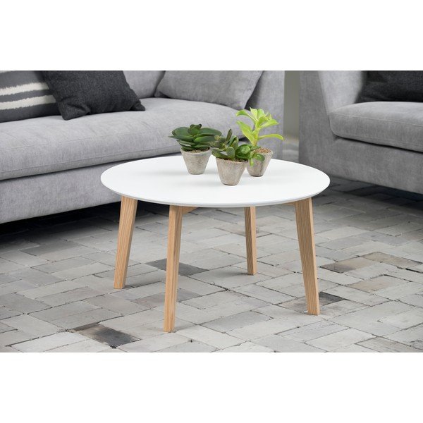 Molina fehér dohányzóasztal, ⌀ 50 cm - Actona-image-1