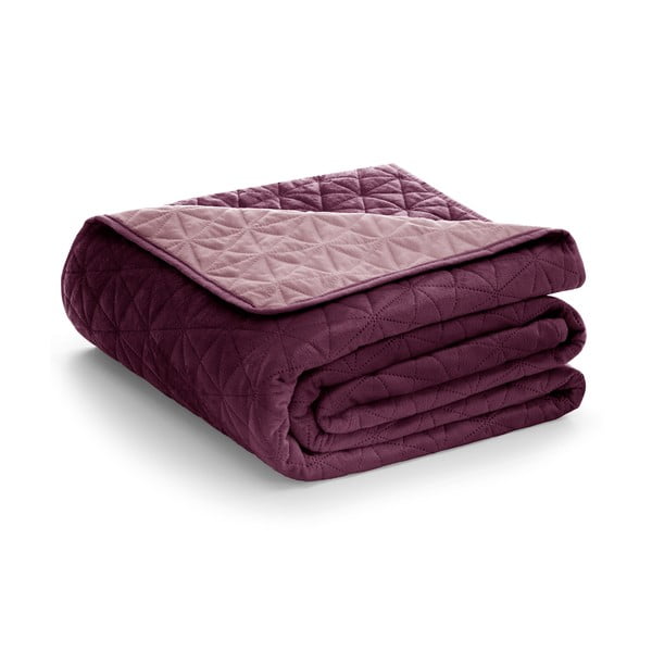 Sötét rózsaszín bársony steppelt ágytakaró 220x240 cm Laila – AmeliaHome