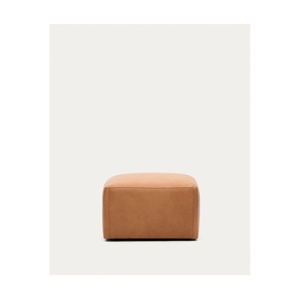 Barna bőr lábtartó Blok – Kave Home-image-3