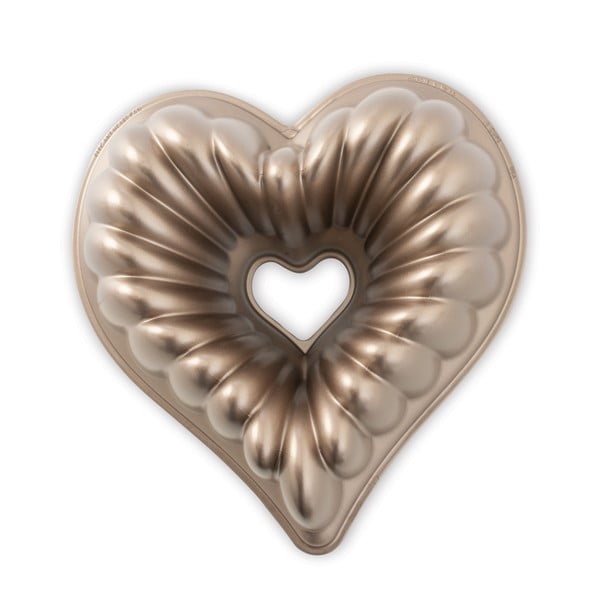 Heart rézszínű kuglófforma, 2,4 l - Nordic Ware