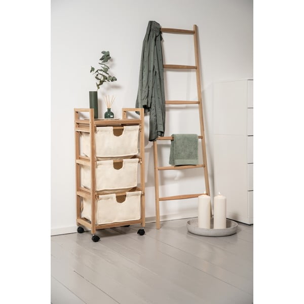 Bézs-natúr színű akácfa alacsony fürdőszoba szekrény 44x96 cm Acina – Wenko-image-1