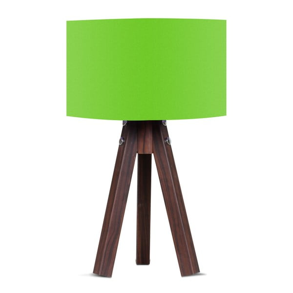 Kahve asztali lámpa zöld lámpaburával - Kate Louise