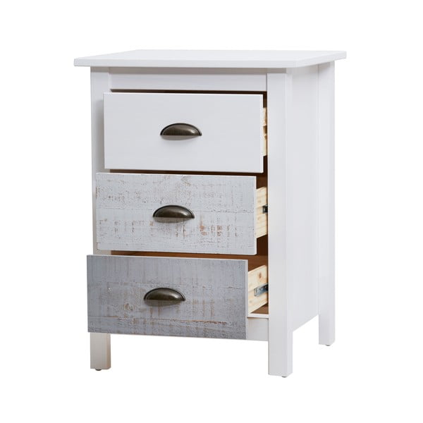 Romantica fehér-szürke éjjeliszekrény - Marckeric-image-4