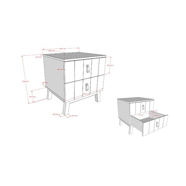 Bézs gyerek éjjeliszekrény Sezane – Vipack-image-2