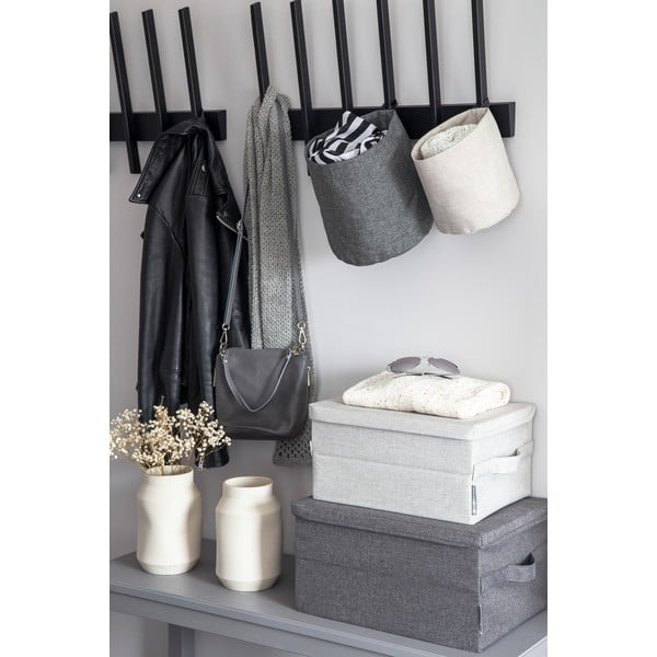 Szürke fedeles textil tárolódoboz 40x30x22 cm Soft Storage – Bigso-image-4