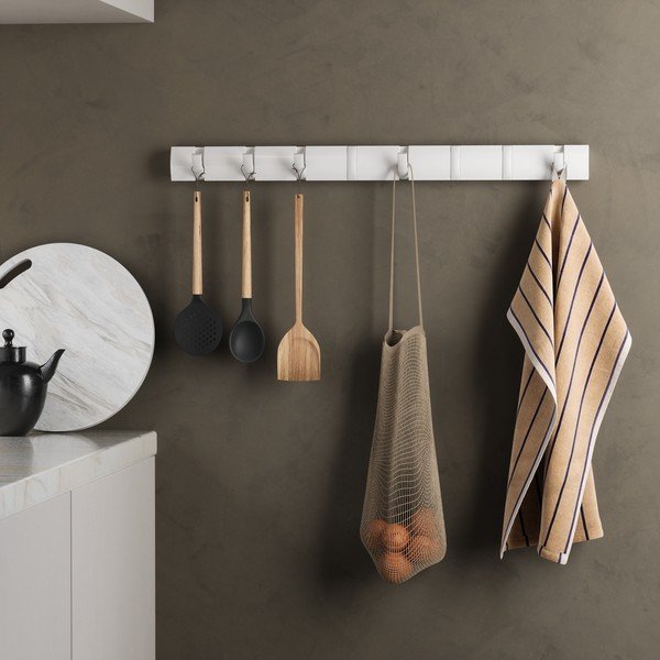 Matt fehér borovi fenyő fali fogas 81 cm Flip – Umbra-image-3