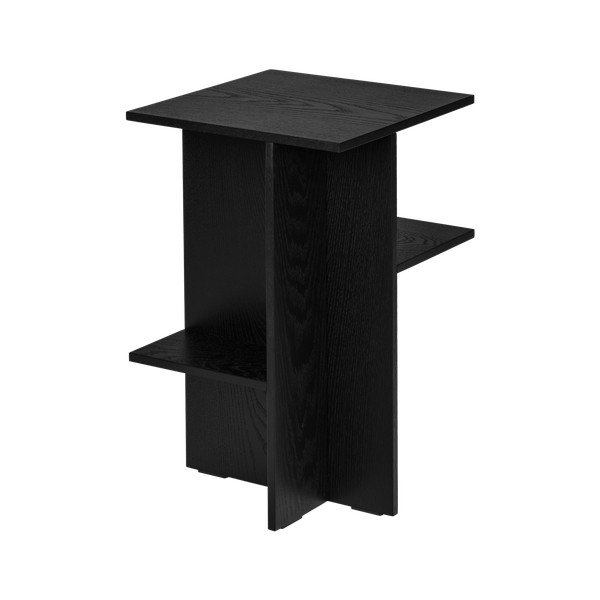 Fekete éjjeliszekrény tölgyfa dekorral Atik – noo.ma-image-3