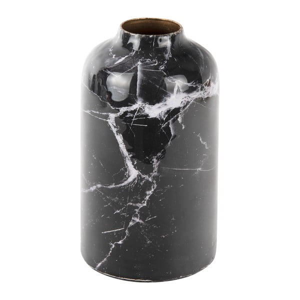 Marble fekete-fehér vas váza, magasság 15 cm - PT LIVING