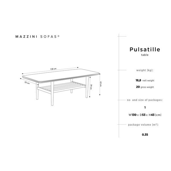Pulsatille borovi fenyő tárolóasztal - Mazzini Sofas-image-2
