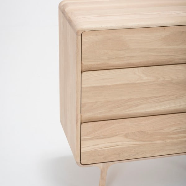 Fawn tömör tölgyfa komód 3 fiókkal - Gazzda-image-4