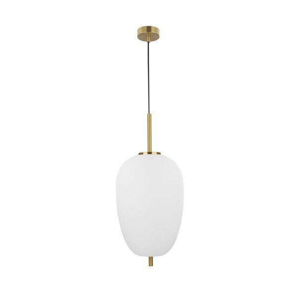 Fehér-sárgaréz színű üveg függőlámpa ø 27 cm Lato – Nova Luce