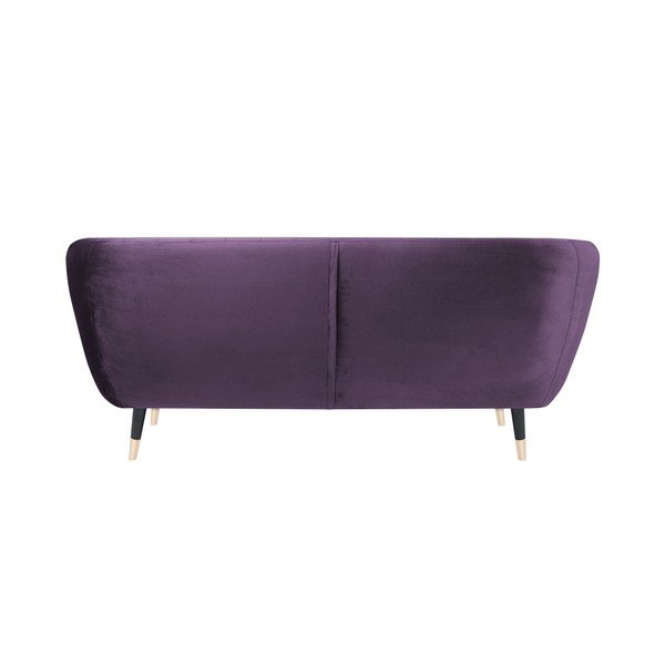 Benito lila kanapé fekete lábakkal, 158 cm - Mazzini Sofas-image-4