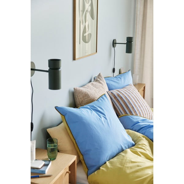 Line kék-sárga pamut ágyneműhuzat, 140 x 200 cm - Hübsch-image-3
