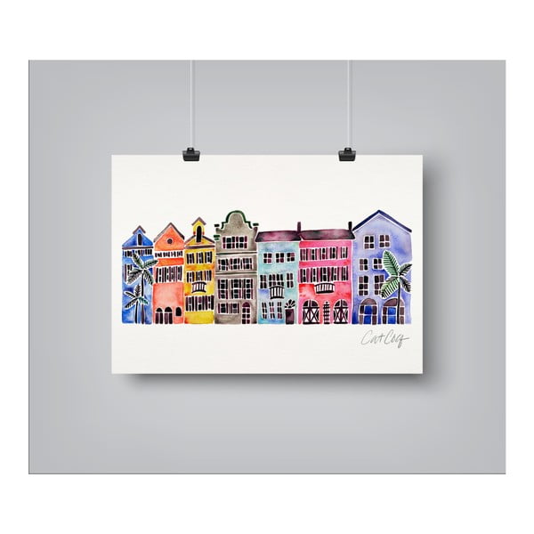 Rainbow Row by Cat Coquillette 30 x 42 cm-es plakát