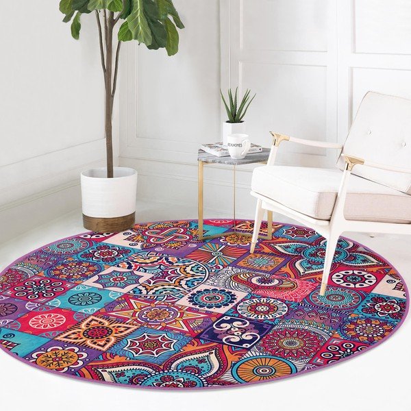 Mosható-robotporszívóval tisztítható kerek szőnyeg ø 100 cm Comfort – Mila Home-image-2