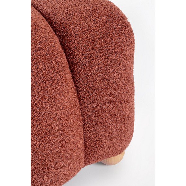 Terrakotta színű buklé párnázott pad Zora – Bizzotto-image-3