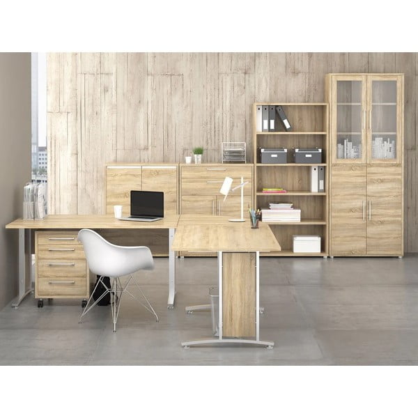 Natúr színű moduláris könyvespolc tölgyfa dekorral 89x189 cm Prima – Tvilum-image-2