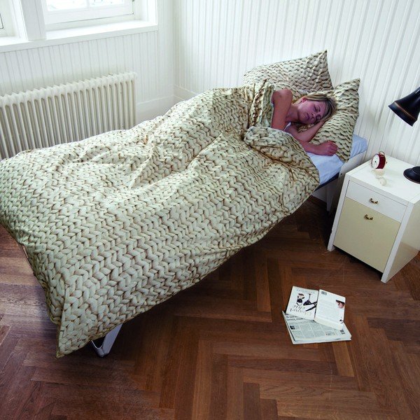 Twirre szürke egyszemélyes pamut ágyneműhuzat , 140 x 200 cm - Snurk-image-1