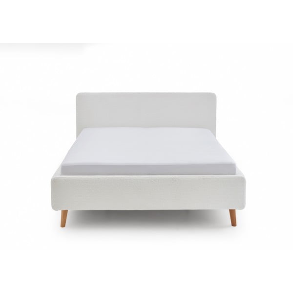 Fehér kárpitozott franciaágy ágyrács nélkül 160x200 cm Mattis – Meise Möbel-image-3