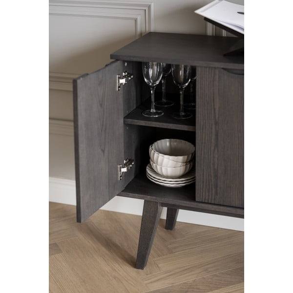 Barna alacsony komód tölgyfa dekorral 150x85 cm Filippa – Rowico-image-4