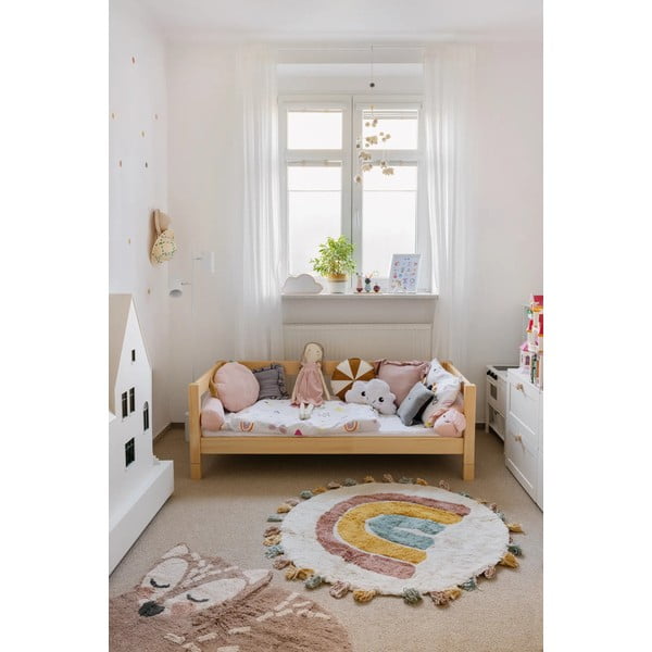 Rainbow kézzel készített gyerekszőnyeg, ø 110 cm - Nattiot-image-1