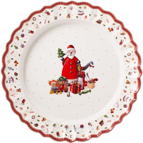 Fehér porcelán szervírozó tányér karácsonyi motívummal, ø 45 cm - Villeroy & Boch