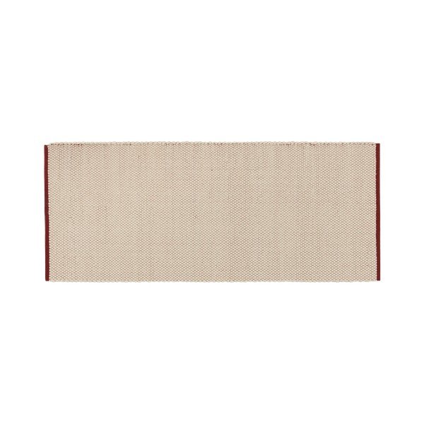 Piros-bézs kézi szövésű gyapjú futószőnyeg 80x170 cm Lenu – noo.ma