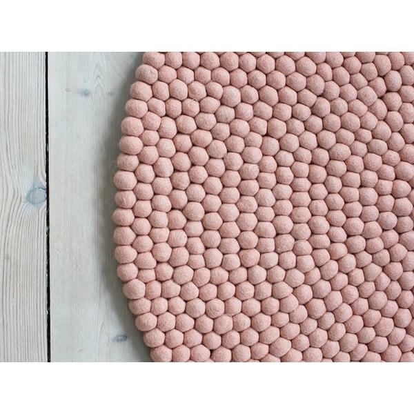 Ball Rugs rózsaszín gyapjú golyószőnyeg, ⌀ 90 cm - Wooldot