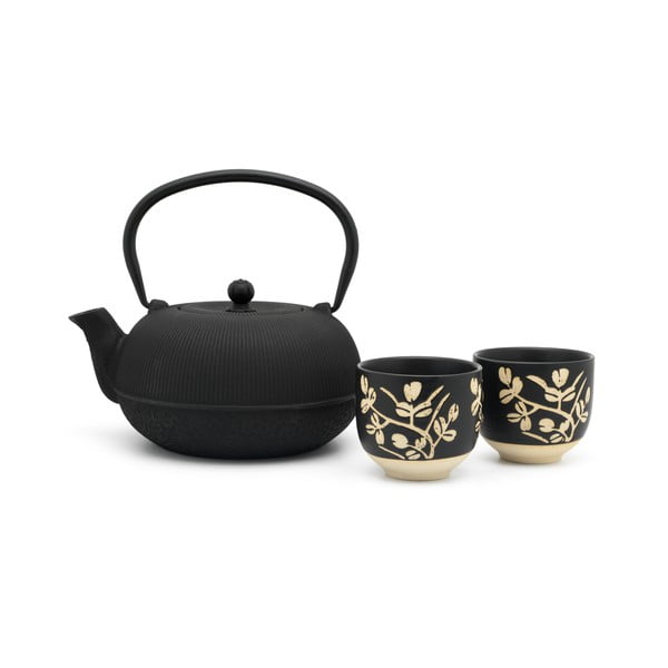 Fekete porcelán-öntöttvas teázó szett Sichuan – Bredemeijer