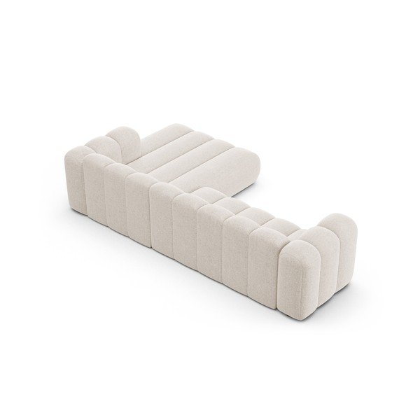 Krémszínű zsenília sarokkanapé (jobb oldali-heverő résszel) Lupine – Micadoni -image-3