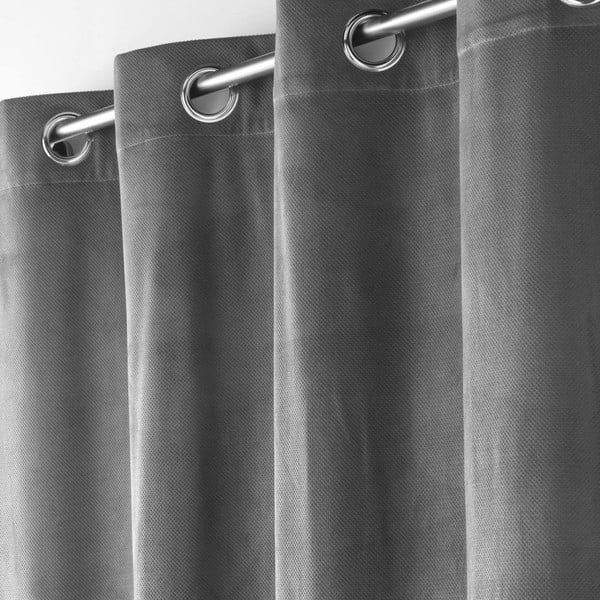 Antracitszürke bársony függöny 140x260 cm Velouriane – douceur d'intérieur-image-1