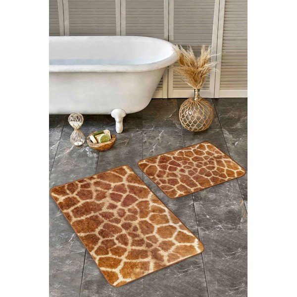 Barna bársony fürdőszobai kilépő szett 2 db-os 60x100 cm – Mila Home-image-4