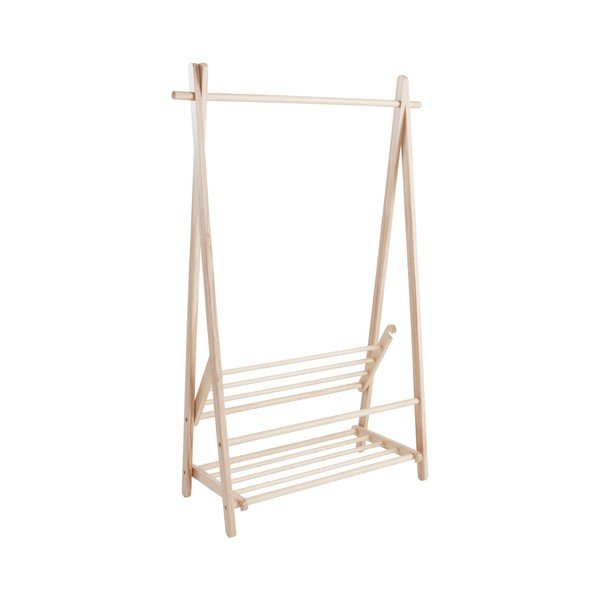 Világos natúr színű borovi fenyő ruhatartó állvány 100x150x41 cm Cole – Jotex
