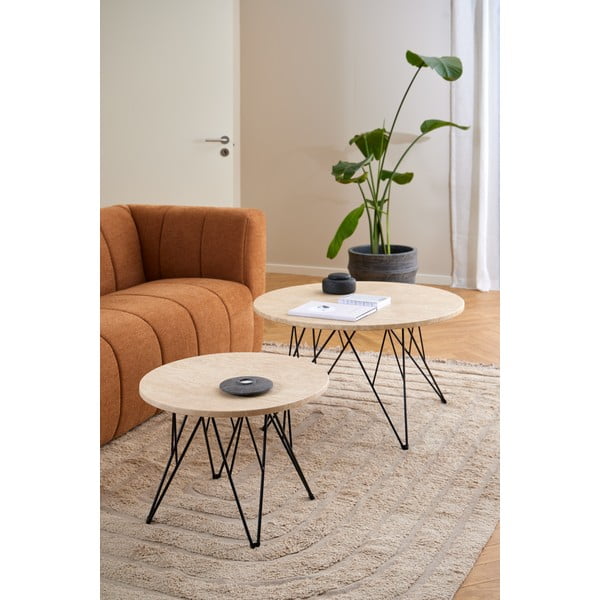 Kerek tárolóasztal márvány dekoros asztallappal ø 55 cm Prunus – Actona-image-1