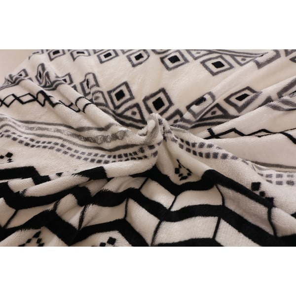 Fekete-krémszínű egyszemélyes mikroplüss ágyneműhuzat 140x200 cm – My House-image-1