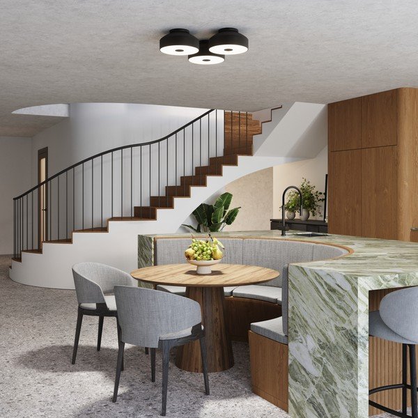 Fekete mennyezeti lámpa ø 30 cm Blacko – Sollux-image-2